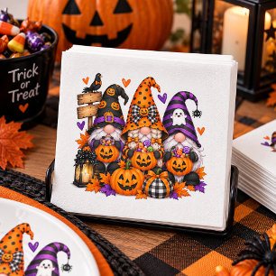 Serviette En Papier Gnomes de Halloween Fantaisistes Citrouilles effra