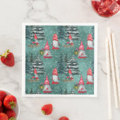 Serviette En Papier Gnomes de l'hiver de vacances (En situation)