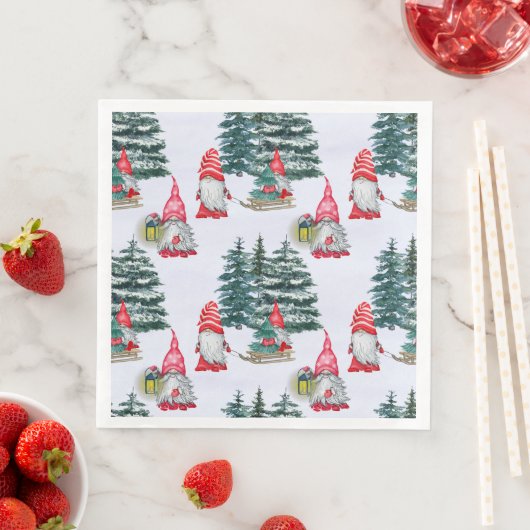 Serviette En Papier Gnomes de plaisir d'hiver (En situation)