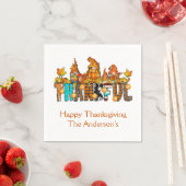 Serviette En Papier Gnomes de remerciement Chute Thanksgiving Citrouil (En situation)