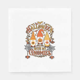 Serviette En Papier Gnomes d'Halloween Citrouille Toile d'Araignée Cha