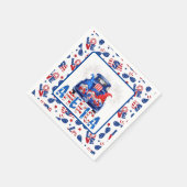 Serviette En Papier Gnomes du 4 juillet (Coin)