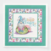 Serviette En Papier Gnomes lapins de Pâques (Devant)