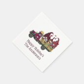 Serviette En Papier Gnomes personnalisés Vin Camion Noël (Coin)