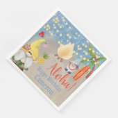 Serviette En Papier Gnomes Tropical sur la Beach Luau Party (Coin)