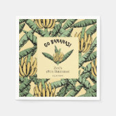 Serviette En Papier Go Bananes Jaune Tropical Banane Jaune & Feuilles (Devant)