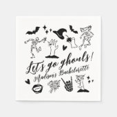 Serviette En Papier Go Ghouls Éffrayant Whimsical Bachelorette (Devant)