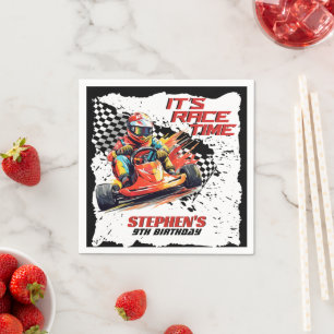 Serviette En Papier Go Kart Racing fête d'anniversaire