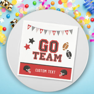 Serviette En Papier Go Team Football Fan Red et Black Festive Sports