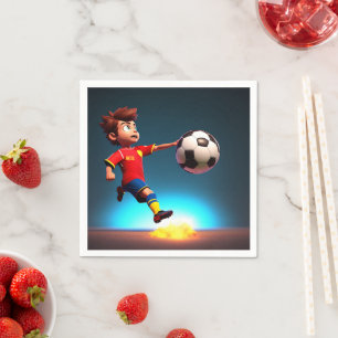 Serviette En Papier "Goal Bound : Le coup de pied parfait du garçon an