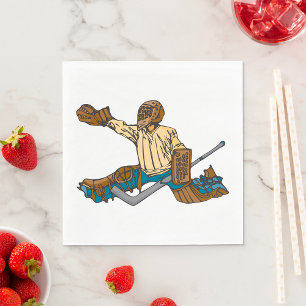 Serviette En Papier Goalie de hockey