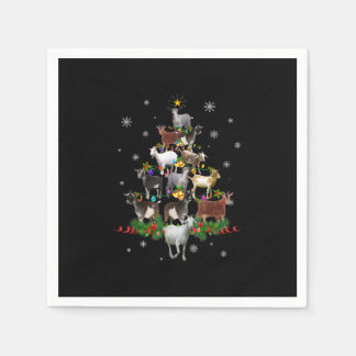 Serviette En Papier Goat Christmas Tree Snow Goat Xmas