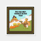 Serviette En Papier Gobble Bless You Funny Turquie's Friendsgiving (Devant)