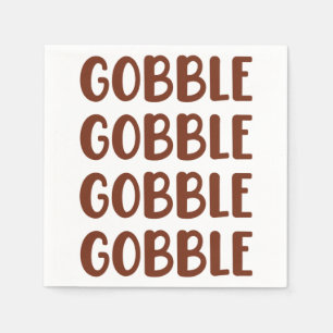 Serviette En Papier Gobble Gobble Drôle Turquie Thanksgiving Cadeau