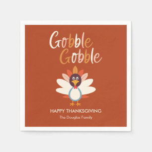Serviette En Papier Gobble Gobble Thanksgiving Party Napkins
