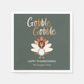 Serviette En Papier Gobble Gobble Thanksgiving Party Napkins (Devant)