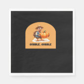 Serviette En Papier Gobble, Gobble Thanksgiving Turquie avec Cl Citrou (Devant)