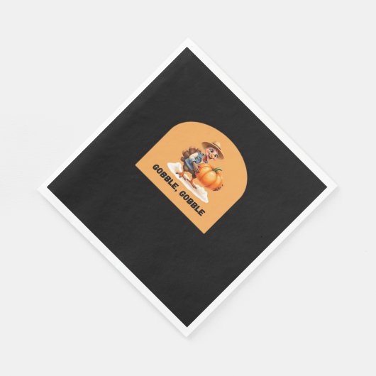Serviette En Papier Gobble, Gobble Thanksgiving Turquie avec Cl Citrou (Coin)