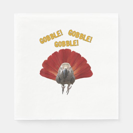 Serviette En Papier Gobble ! Turquie Thanksgiving African Grey Parrot (Devant)