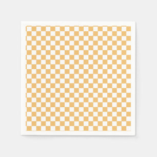 Serviette En Papier Gobelet anniversaire à carreaux rétro jaune