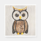 Serviette En Papier Gobelets En Papier  Bois - Chouette - Wood Owl (Devant)