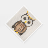 Serviette En Papier Gobelets En Papier  Bois - Chouette - Wood Owl (Coin)