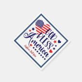 Serviette En Papier God Bless America Citation American Heart Flag (Coin)