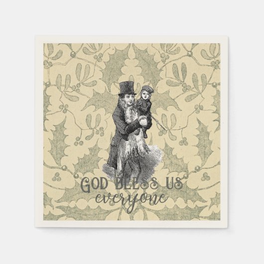 Serviette En Papier God bless us everyone Dickens Christmas Carol (Devant)
