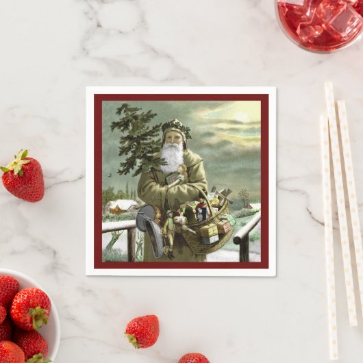 Serviette En Papier God Jul Swedish Père Noël (En situation)