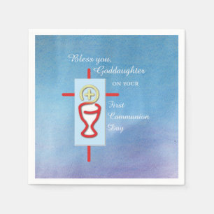 Serviette En Papier Godgirl, Première Communion Sainte, Turquoise