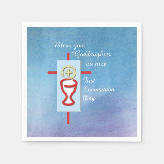 Serviette En Papier Godgirl, Première Communion Sainte, Turquoise (Devant)