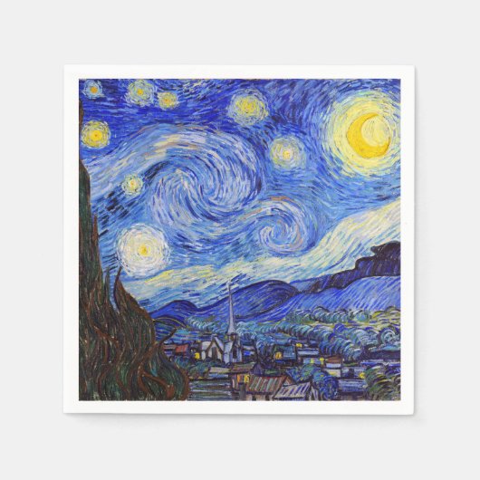 Serviette En Papier Gogh , “Starry Night” (Devant)