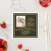 Serviette En Papier Gold 50th Wedding Anniversary (En situation)