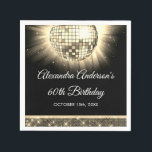 Serviette En Papier Gold 60th Birthday Party 70's Disco Ball<br><div class="desc">Faites une fête de 60e anniversaire avec nos serviettes Disco Ball Gold 70's, conçues pour ajouter une pop de couleur et un style rétro à votre célébration. Ces serviettes sont le complément parfait d'un bain à thème disco ou de tout événement où vous voulez insuffler une touche de "nostalgie les...</div>