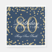 Serviette En Papier Gold 80e anniversaire Parties scintillant Confetti (Devant)