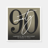 Serviette En Papier Gold 90th Birthday Party (Devant)