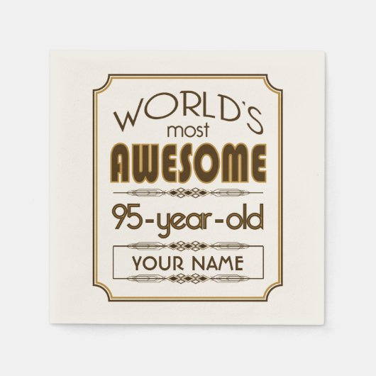 Serviette En Papier Gold 95th Birthday Celebration World Meilleur Fabu (Devant)