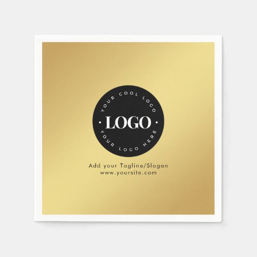 Serviette En Papier Gold Ajouter Custom Business Company Logo & Text P (Devant)