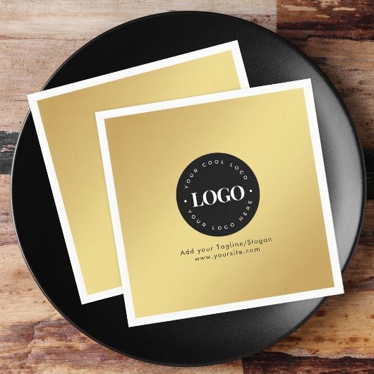 Serviette En Papier Gold Ajouter Custom Business Company Logo & Text P