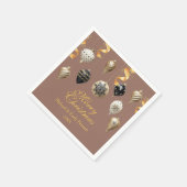 Serviette En Papier Gold and Black Christmas Baubles (Coin)