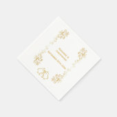 Serviette En Papier Gold Bells Scrollwork Mariage Réception (Coin)