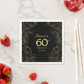 Serviette En Papier Gold Black 60e anniversaire (En situation)
