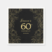 Serviette En Papier Gold Black 60e anniversaire (Devant)