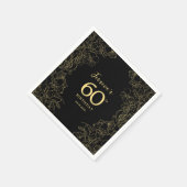 Serviette En Papier Gold Black 60e anniversaire (Coin)