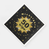 Serviette En Papier Gold Black Anniversaire (Coin)
