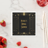 Serviette En Papier Gold & Black Art Déco Gatsby Roaring 20's Elegant (En situation)