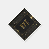 Serviette En Papier Gold & Black Art Déco Gatsby Roaring 20's Elegant (Coin)