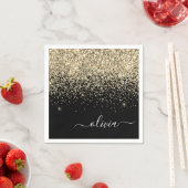 Serviette En Papier Gold Black Girl Parties scintillant étincelante No (En situation)