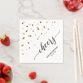 Serviette En Papier Gold Black Hexagon Confetti Soirée personnalisée (En situation)