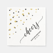 Serviette En Papier Gold Black Hexagon Confetti Soirée personnalisée (Devant)
